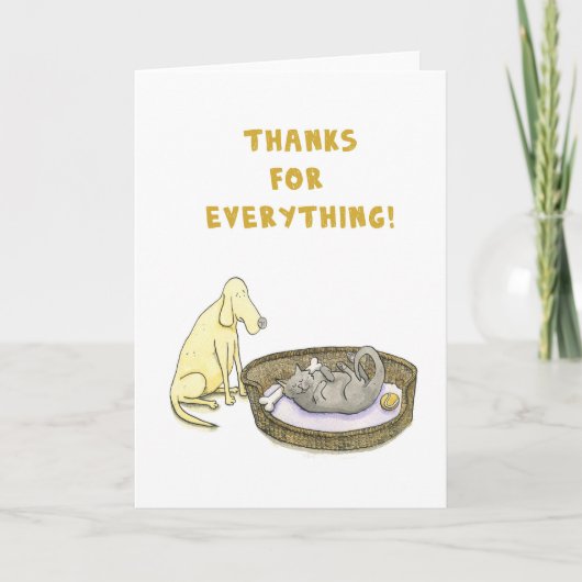 Merci pour tout ! Carte de chien et de chat (Devant)
