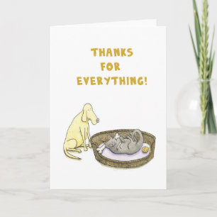 Merci pour tout ! Carte de chien et de chat