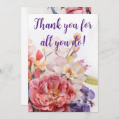 "Merci pour tout ce que vous faites !" Carte (Devant / Derrière)