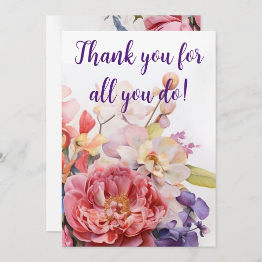 "Merci pour tout ce que vous faites !" Carte (Devant / Derrière)