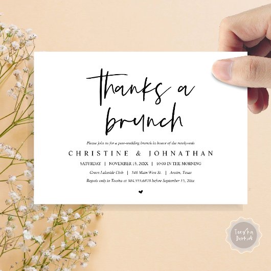 Merci pour un brunch, invitation à la célébration