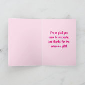 Merci pour venir à ma partie et de votre cadeau (Intérieur)