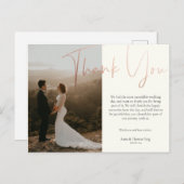 Merci pour venir à notre carte postale Mariage (Devant / Derrière)