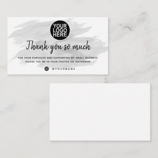 Merci Pour Vos Cartes De Commande (Devant / Derrière)