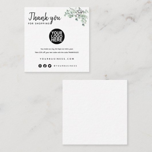 Merci Pour Vos Cartes De Commande Modèle Small Bus (Devant / Derrière)