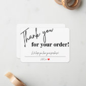 Merci pour vos cartes de visite de commande (Devant/Arrière en situation)