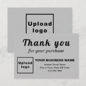 Merci Pour Votre Achat Carte Plat Gris (Devant / Derrière)