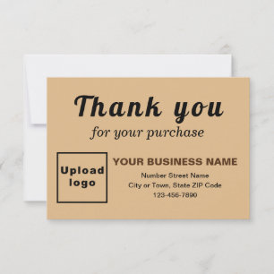 Merci pour votre achat Carte plate marron clair