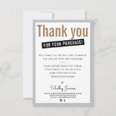 MERCI POUR VOTRE ACHAT client insérer brun (Devant)