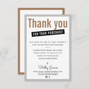 MERCI POUR VOTRE ACHAT client insérer brun