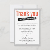 MERCI POUR VOTRE ACHAT client insérer orange (Devant)