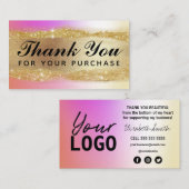 Merci Pour Votre Achat De Cartes Holographiques Ro (Devant / Derrière)