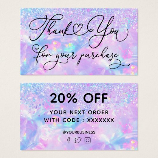 merci pour votre achat faux opale pailletée (Devant & derrière)