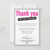 MERCI POUR VOTRE ACHAT Moderne insert client (Devant)