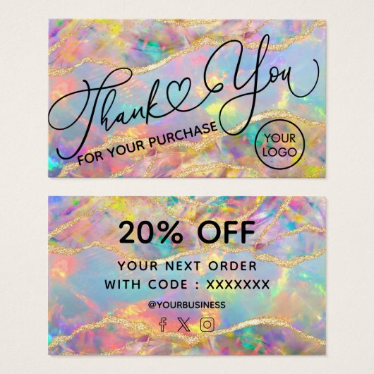 merci pour votre achat opal coloré (Devant & derrière)