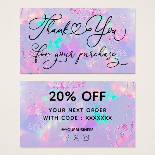 merci pour votre achat opal violet (Devant & derrière)