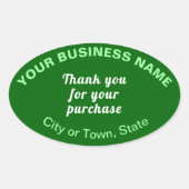 Merci pour votre achat sur Sticker Ovale Vert (Devant)