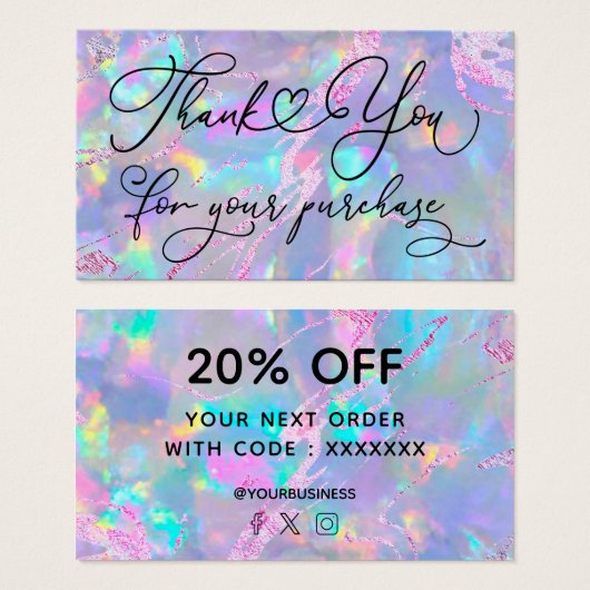 merci pour votre achat texture opale (Devant & derrière)