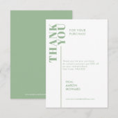 Merci pour votre achat, vert sauge et blanc (Devant / Derrière)