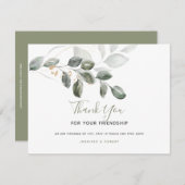 Merci pour votre amitié feuilles verts (Devant / Derrière)