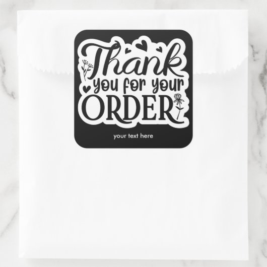 Merci pour votre autocollant de commande (Sac)