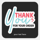 Merci pour votre autocollant de commande (Devant)