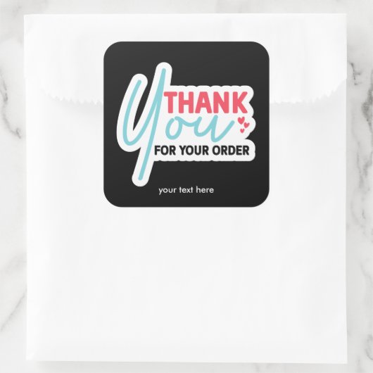Merci pour votre autocollant de commande (Sac)