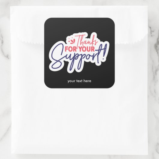 Merci pour votre autocollant de support (Sac)