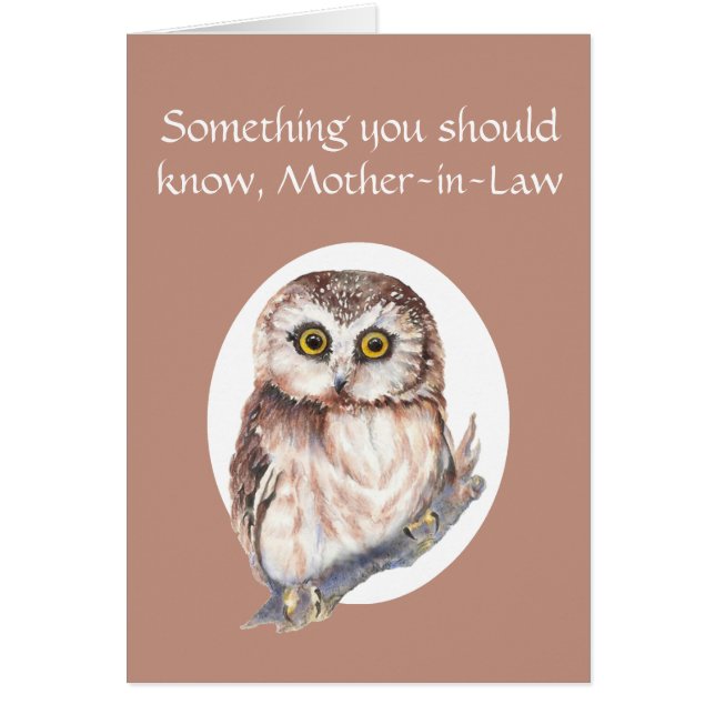 Merci pour votre belle-mère Chouette de la fête de (Devant)