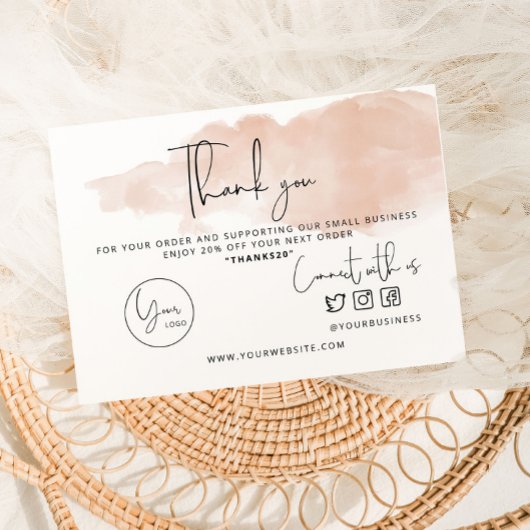 Merci pour votre carte de commande. Petite carte d