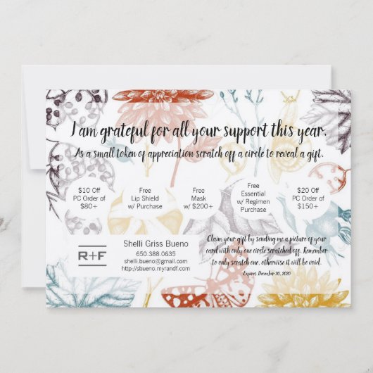 Merci pour votre carte de coupon (Devant)