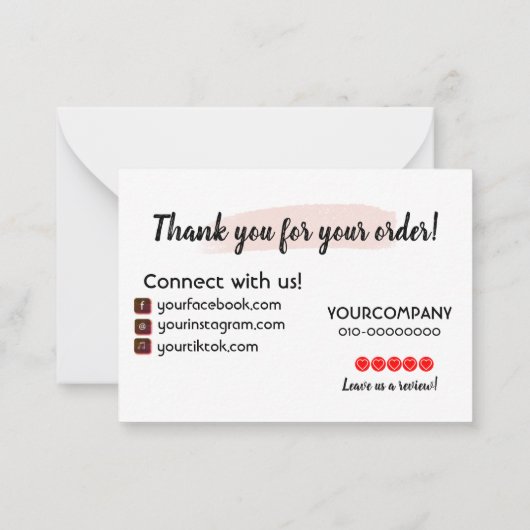 Merci Pour Votre Carte De Note Professionnelle (Dos)