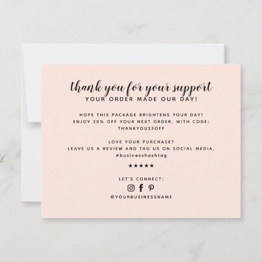 Merci pour votre carte de support (Dos)