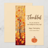 Merci Pour Votre Carte De Vacances Bon thanksgivin (Devant / Derrière)