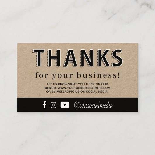 Merci Pour Votre Carte de visite (Devant)