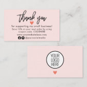 Merci Pour Votre Carte de visite Code Coupon De Co (Devant / Derrière)