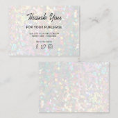 merci pour votre carte de visite d'achat (Devant / Derrière)