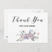 Merci pour votre carte d'ordre (Devant / Derrière)