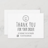 Merci Pour Votre Commande | Ajouter votre logo (Devant / Derrière)