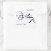 Merci pour votre commande carré floral autocollant (Sac)