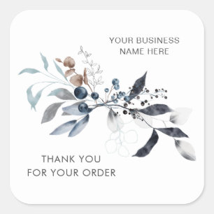 Merci pour votre commande carré floral autocollant