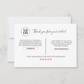 Merci Pour Votre Commande Carte De Remise Client (Devant)