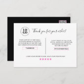 Merci Pour Votre Commande Carte De Remise Client (Devant / Derrière)