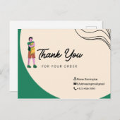 Merci pour votre commande Carte postale - Vert (Devant / Derrière)