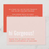 MERCI POUR VOTRE COMMANDE fun insert rose orange (Devant / Derrière)