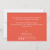 MERCI POUR VOTRE COMMANDE fun insert rose orange (Dos)