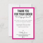 MERCI POUR VOTRE COMMANDE glam insérer rose modern (Devant)