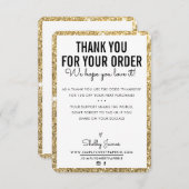 MERCI POUR VOTRE COMMANDE glam insert paillettes o (Devant / Derrière)