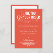 MERCI POUR VOTRE COMMANDE insérer encre blanche or (Devant / Derrière)