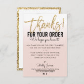 MERCI POUR VOTRE COMMANDE insérer or ombre blush (Devant / Derrière)